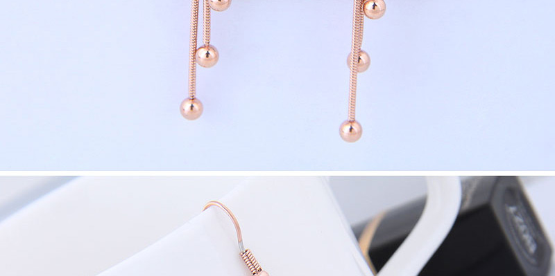 Elegant Rose Gold Heart Shape Design Tassel Earrings,Earrings