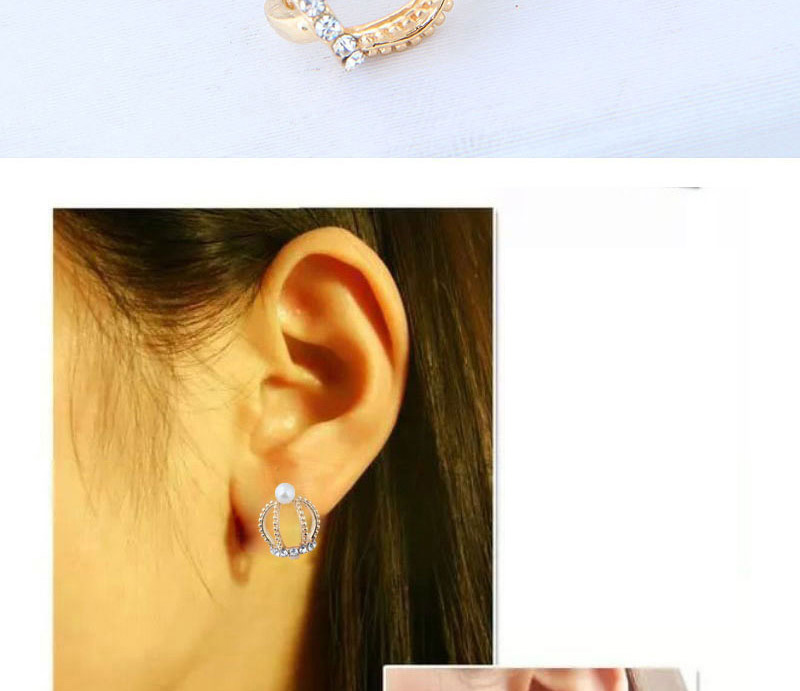 Fashion Silver Color Crown Shape Design Earrings,Stud Earrings
