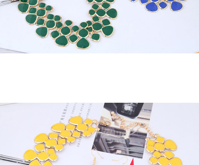 Fashion Green Full Diamond Decorated Jewelry Set,Jewelry Sets