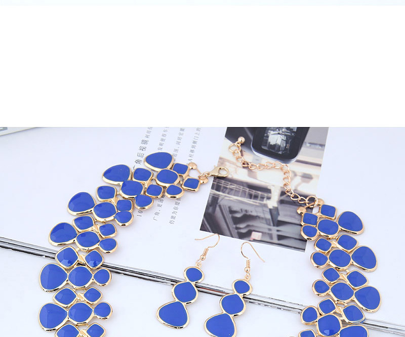 Fashion Sapphire Blue Full Diamond Decorated Jewelry Set,Jewelry Sets
