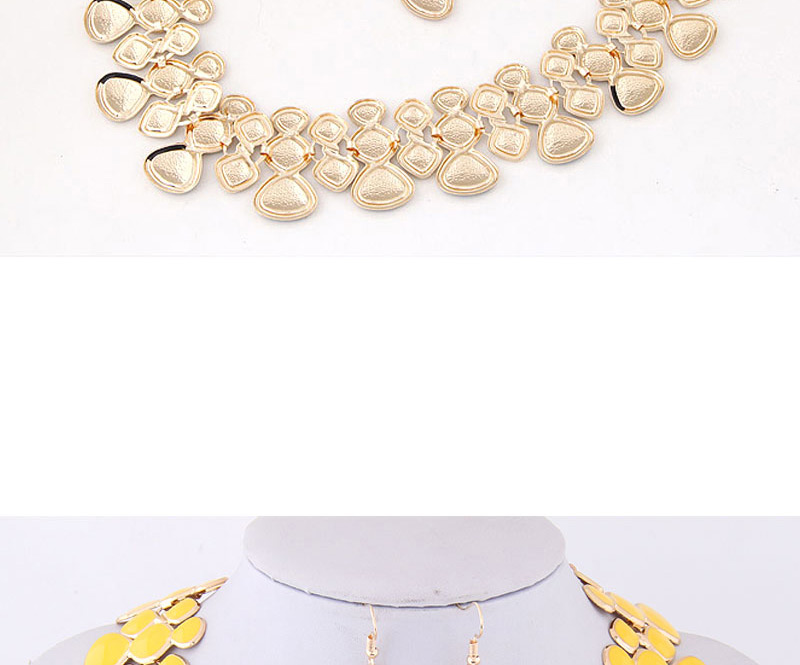 Fashion Yellow Full Diamond Decorated Jewelry Set,Jewelry Sets