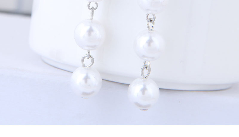 Fashion White Pearl Decorated Tassel Earrings,Drop Earrings