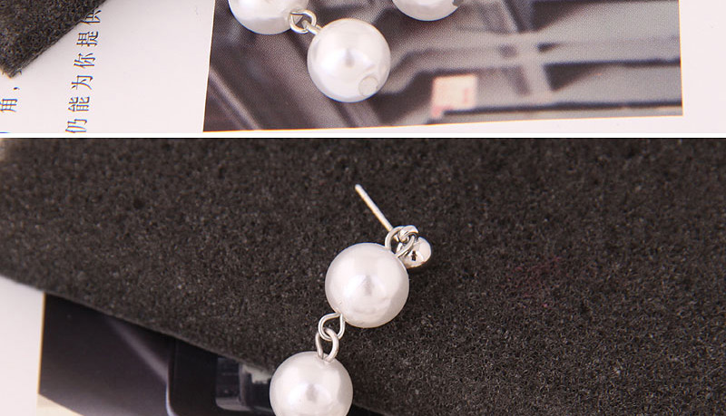 Fashion White Pearl Decorated Tassel Earrings,Drop Earrings