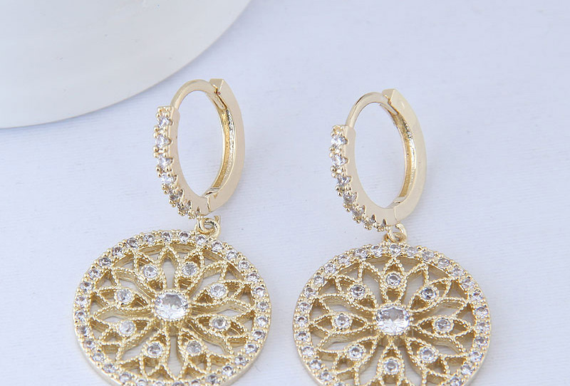Fashion Gold Color Hollow Out Design Flower Shape Earrings,Stud Earrings