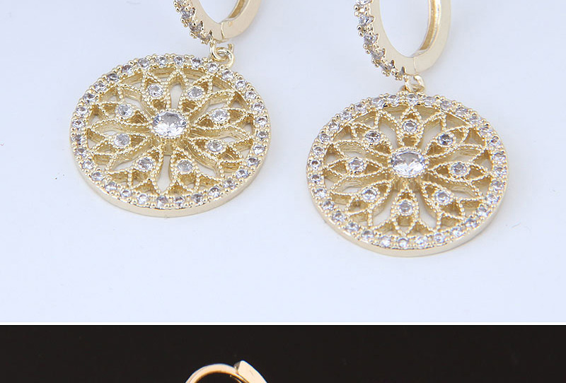 Fashion Gold Color Hollow Out Design Flower Shape Earrings,Stud Earrings