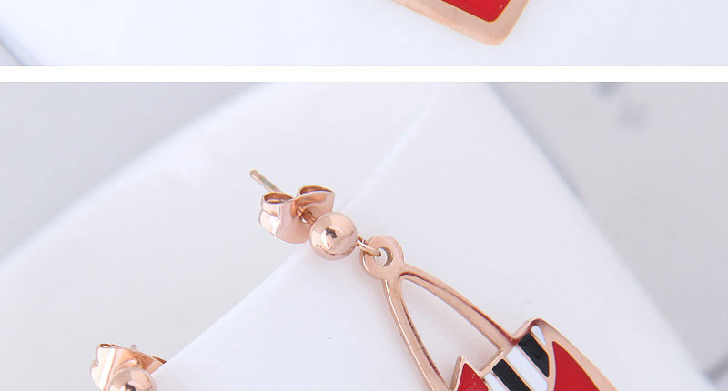 Fashion Rose Gold Handbag Shape Decorated Earrings,Earrings