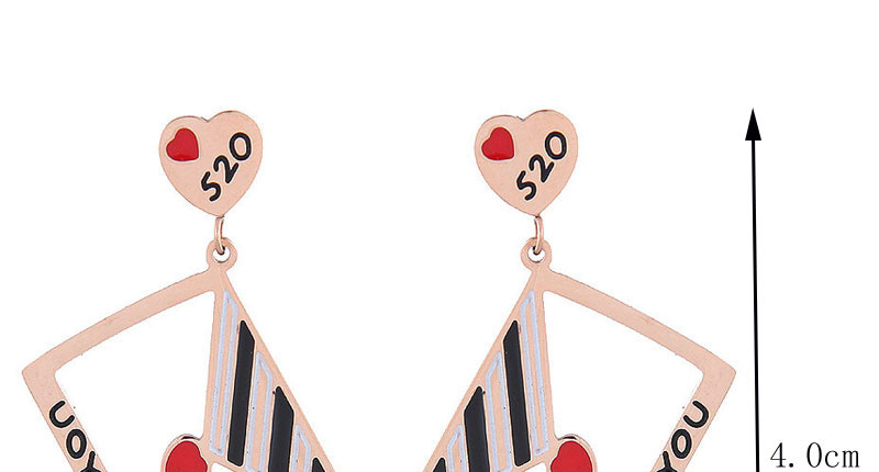 Fashion Rose Gold Envelope Shape Decorated Earrings,Earrings