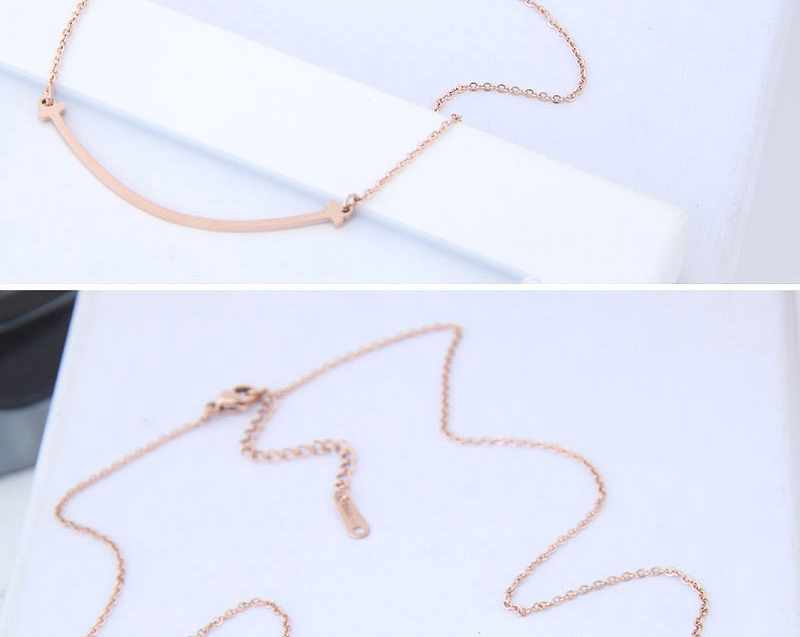 Fashion Rose Gold Pure Color Decorated Necklace,Necklaces