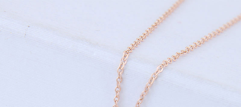 Fashion Rose Gold Pig Shape Pendant Decorated Necklace,Necklaces