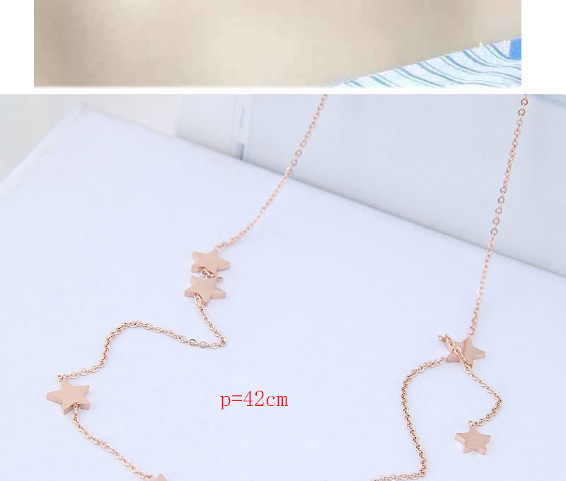 Fashion Rose Gold Star Shape Decorated Necklace,Necklaces
