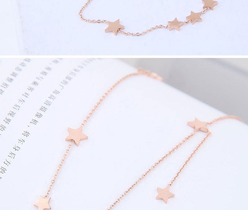 Fashion Rose Gold Star Shape Decorated Necklace,Necklaces