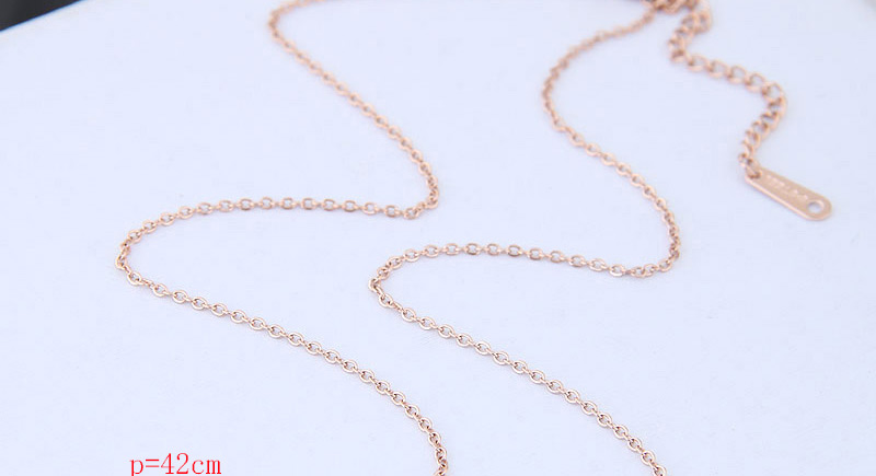 Fashion Rose Gold Round Shape Pendant Decorated Necklace,Necklaces