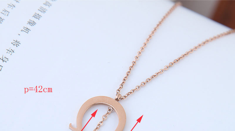 Fashion Rose Gold Heart Shape Pendant Decorated Necklace,Necklaces