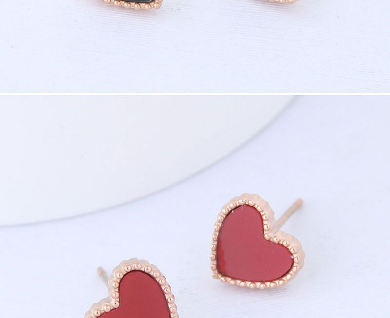 Fashion Red Heart Shape Decorated Earrings,Earrings