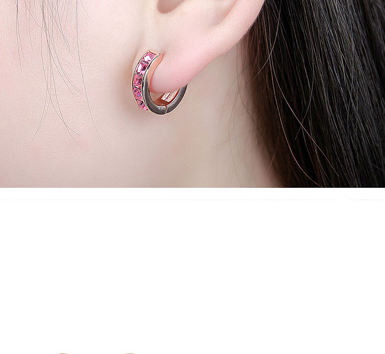 Fashion Silver Color Round Shape Decorated Earrings,Crystal Earrings