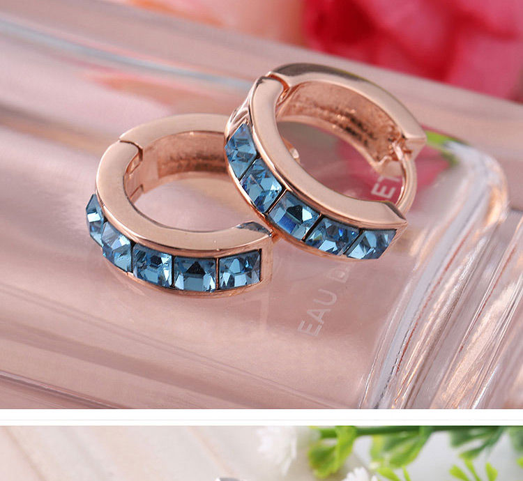 Fashion Silver Color+black Round Shape Decorated Earrings,Crystal Earrings