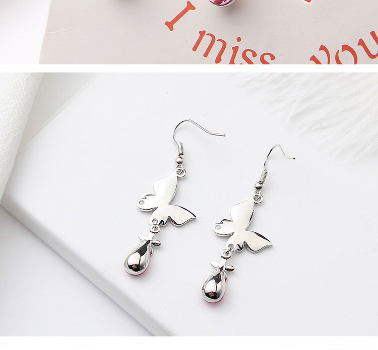 Fashion Silver Color Butterfly Shape Decorated Earrings,Crystal Earrings