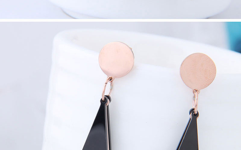 Fashion Black Color Matching Decorated Earrings,Earrings