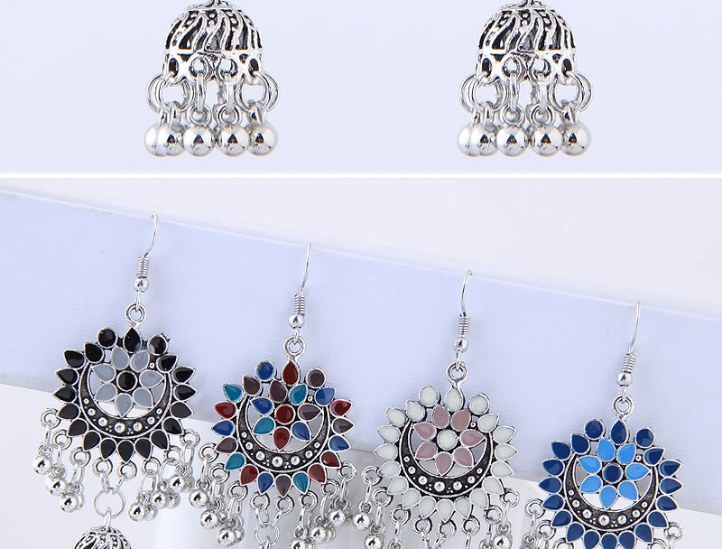 Sweet Blue+navy Bells Pendant Decorated Tassel Earrings,Drop Earrings
