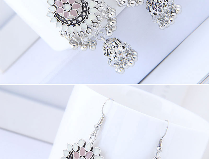 Sweet White+pink Bells Pendant Decorated Tassel Earrings,Drop Earrings