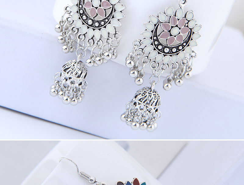 Sweet White+pink Bells Pendant Decorated Tassel Earrings,Drop Earrings