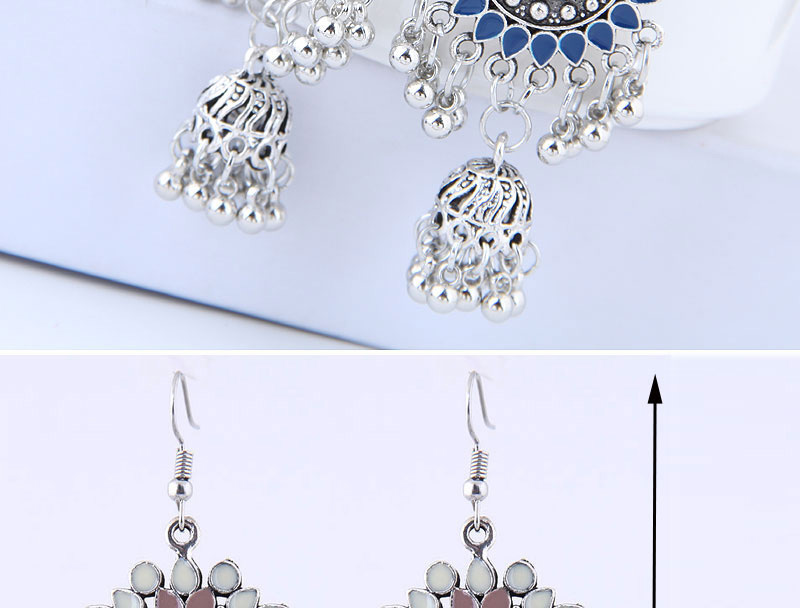 Sweet Blue+navy Bells Pendant Decorated Tassel Earrings,Drop Earrings