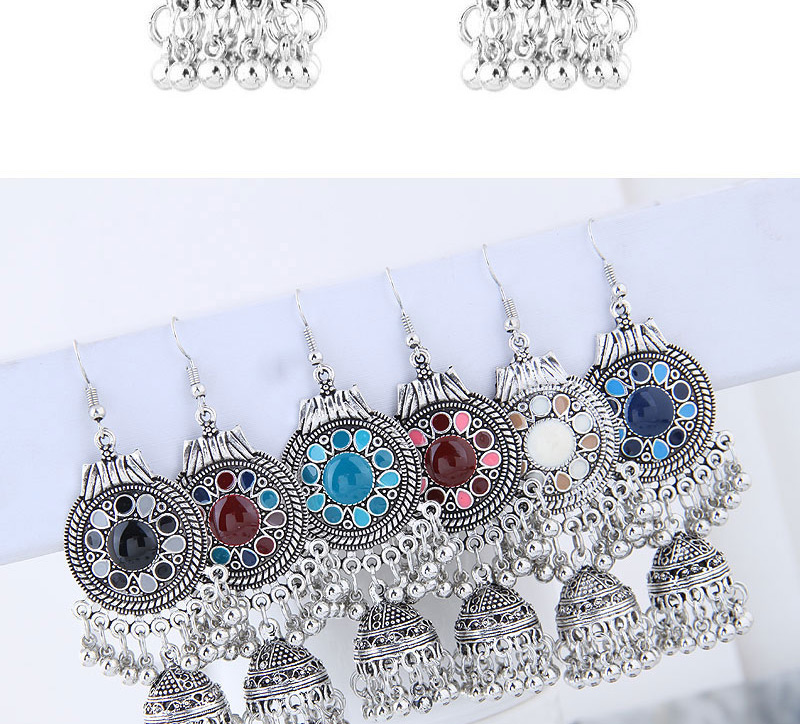 Sweet Blue+navy Bells Pendant Decorated Long Earrings,Drop Earrings