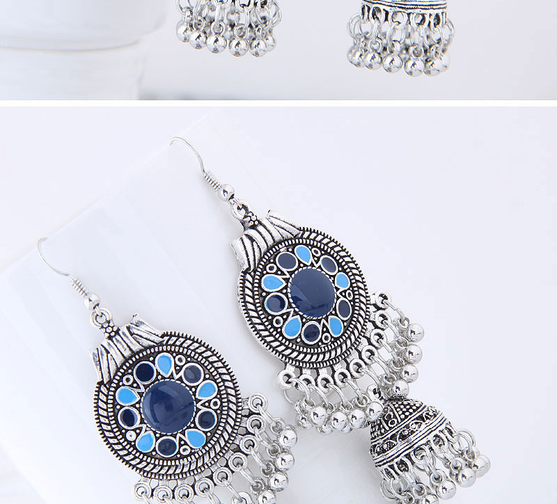Sweet Blue+navy Bells Pendant Decorated Long Earrings,Drop Earrings
