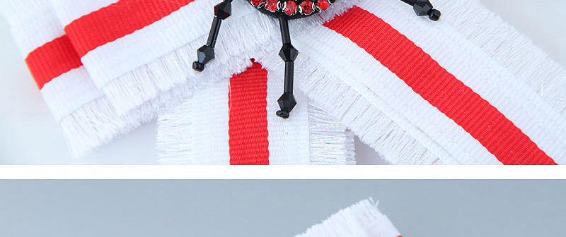 Fashion Red+white Beetle Shape Decorated Bowknot Brooch,Korean Brooches