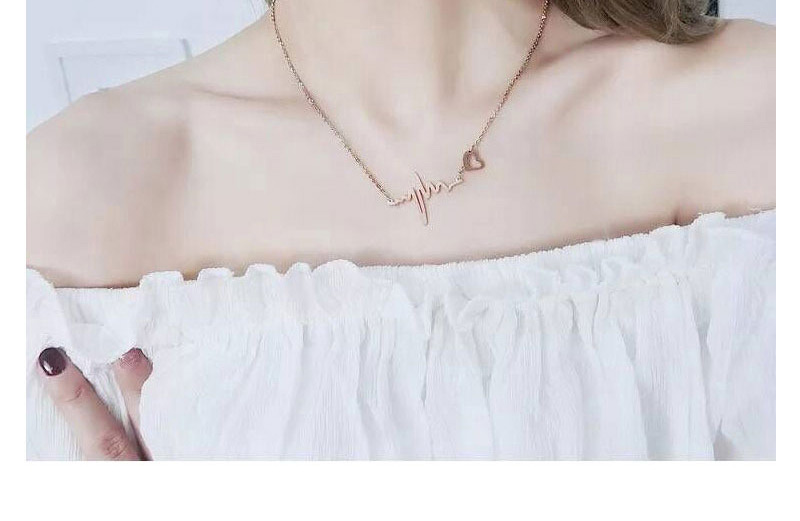 Fashion Rose Gold Wave Shape Decorated Necklace,Necklaces
