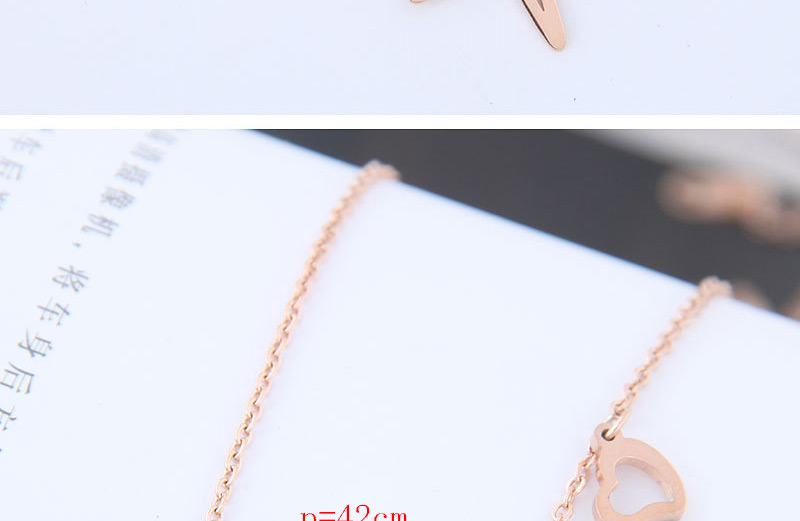 Fashion Rose Gold Wave Shape Decorated Necklace,Necklaces