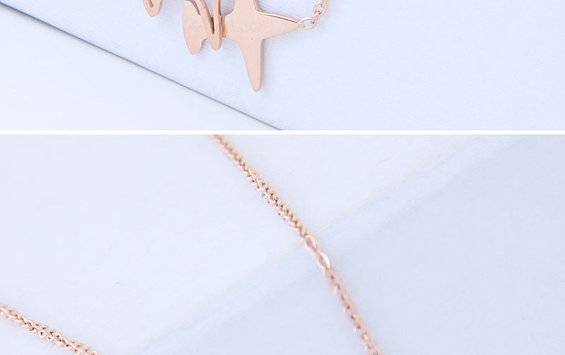 Fashion Rose Gold Airplane Shape Pendant Decorated Necklace,Necklaces