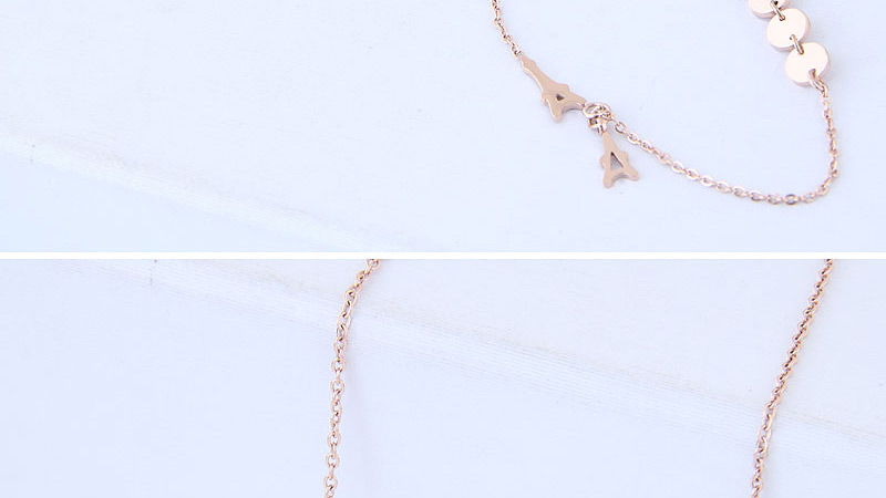 Fashion Rose Gold Tower Shape Decorated Necklace,Necklaces