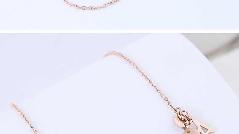 Fashion Rose Gold Tower Shape Decorated Necklace,Necklaces