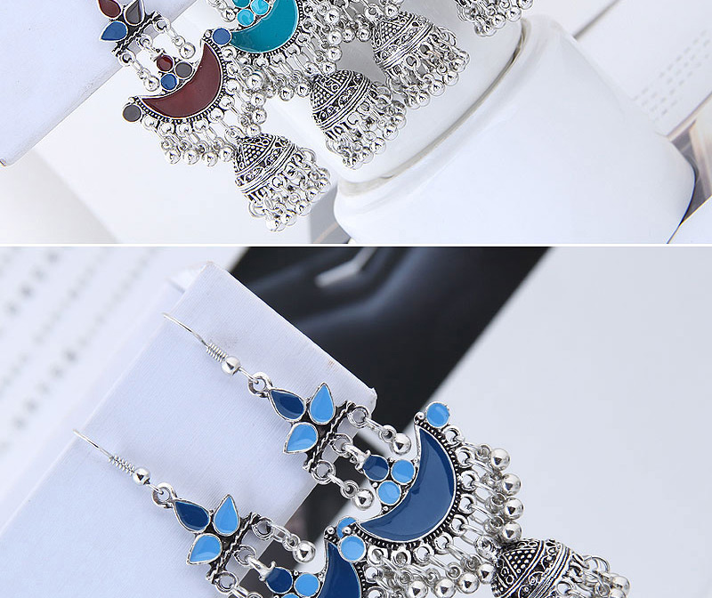 Fashion Blue Geometric Shape Decorated Earrings,Drop Earrings