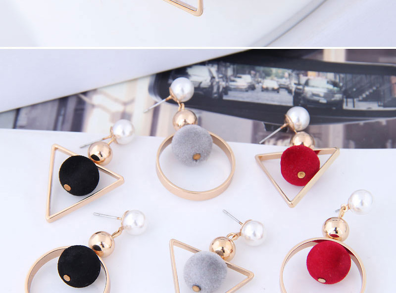 Fashion Red Triangle Shape Decorated Earrings,Drop Earrings