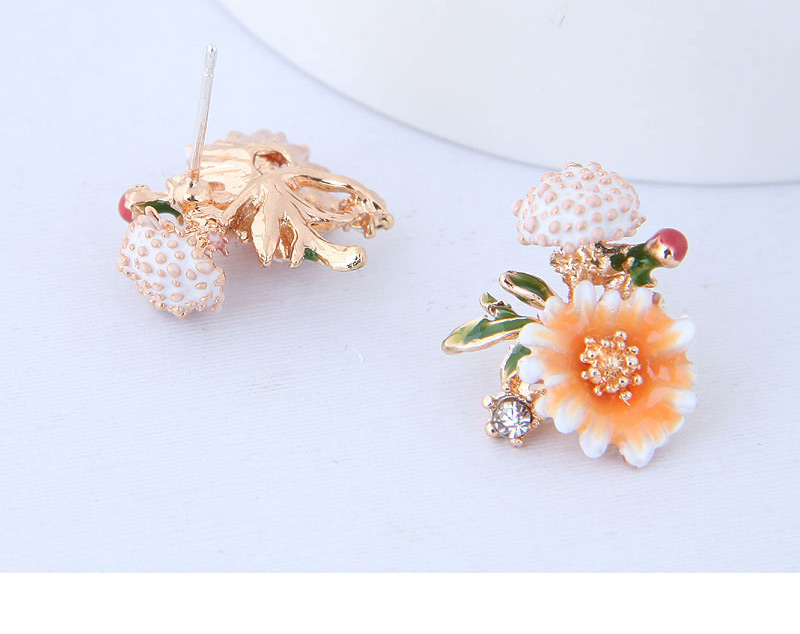 Fashion Multo-color Flower Shape Decorated Earrings,Stud Earrings