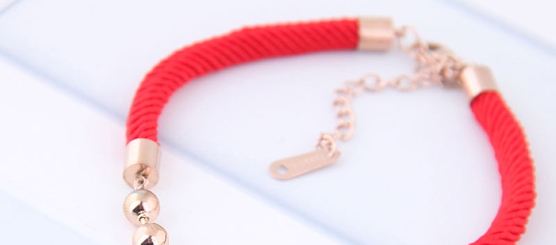 Fashion Red+gold Color Pure Color Decorated Bracelet,Bracelets