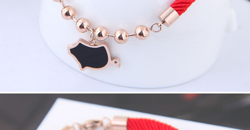 Fashion Black+gold Color Pig Shape Decorated Bracelet,Bracelets