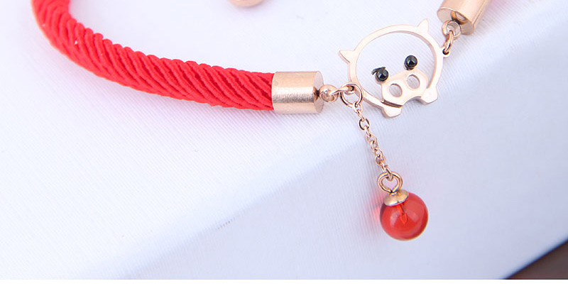 Fashion Red+gold Color Pig Shape Decorated Bracelet,Bracelets