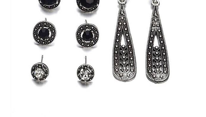 Fashion Silver Color Water Drop Shape Decorated Earrings (12 Pcs ),Drop Earrings