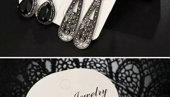 Fashion Silver Color Water Drop Shape Decorated Earrings (12 Pcs ),Drop Earrings