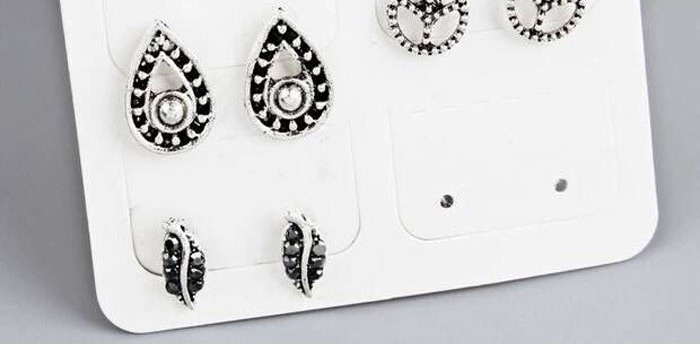 Fashion Silver Color Leaf Shape Decorated Earrings (12 Pcs ),Stud Earrings