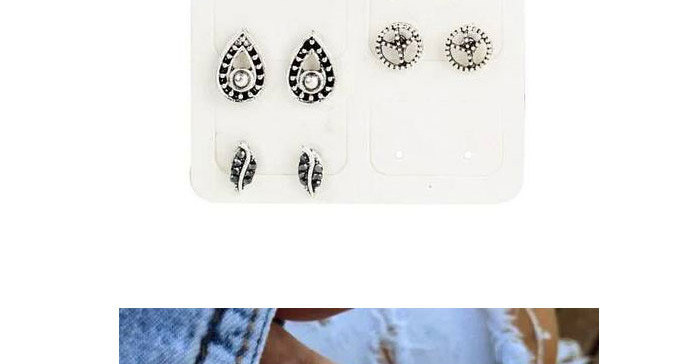 Fashion Silver Color Leaf Shape Decorated Earrings (12 Pcs ),Stud Earrings