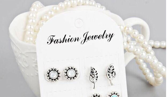 Fashion Silver Color Flower Shape Decorated Earrings (12 Pcs ),Stud Earrings