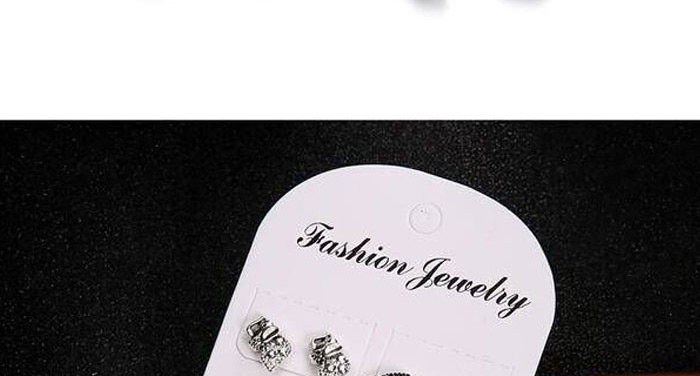 Fashion Blue+silver Color Flower&heart Shape Decorated Earrings (12 Pcs ),Stud Earrings