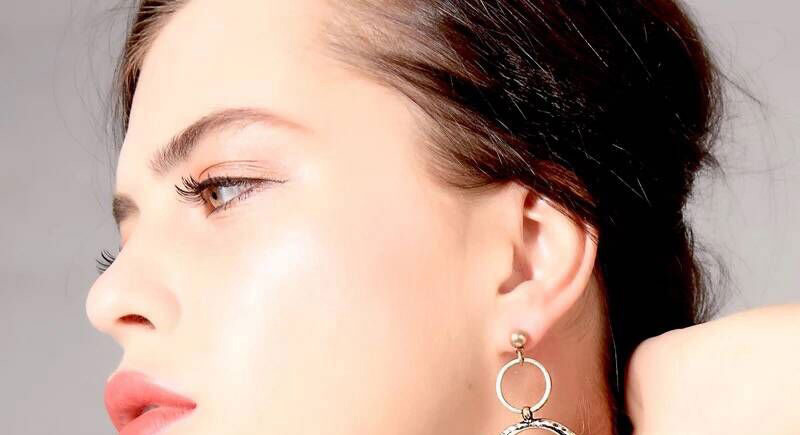 Elegant Gold Color Diamond Decorated Round Shape Earrings,Drop Earrings