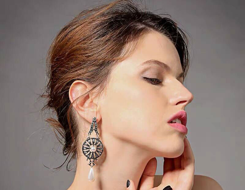 Elegant Silver Color Flowers Shape Design Hollow Out Earrings,Drop Earrings