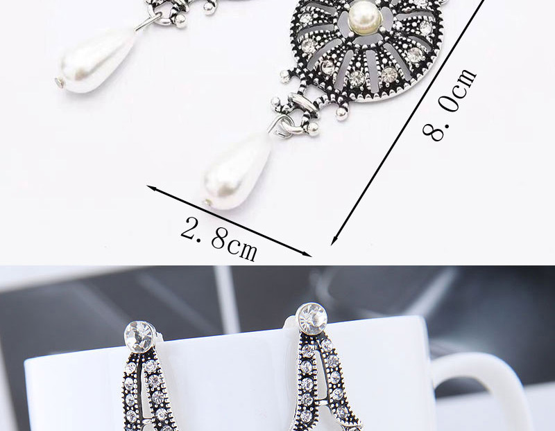 Elegant Silver Color Flowers Shape Design Hollow Out Earrings,Drop Earrings