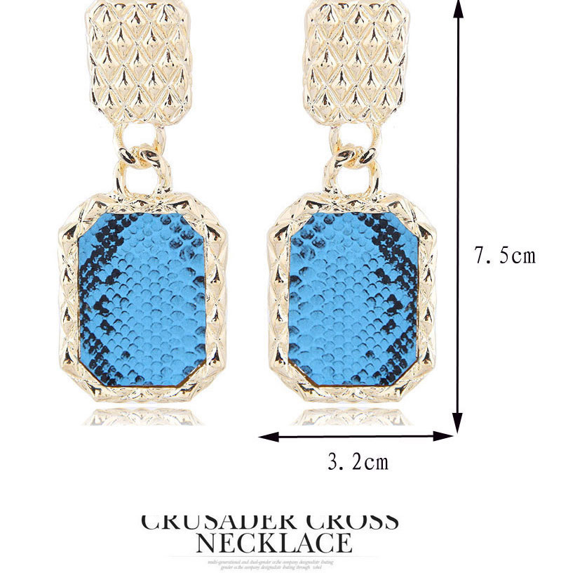 Elegant Blue Snake Pattern Decorated Long Earrings,Drop Earrings